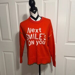 XO KR Kerri Rosenthal Orange Next Smiles On You Sweater